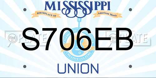 S706EB Mississippi License Plate