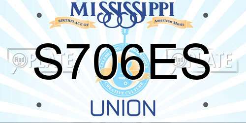 S706ES Mississippi License Plate