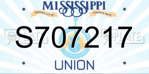 S707217 Mississippi License Plate