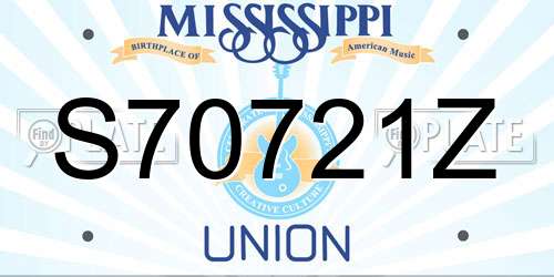 S70721Z Mississippi License Plate