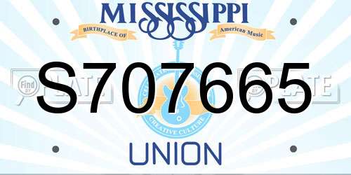 S707665 Mississippi License Plate