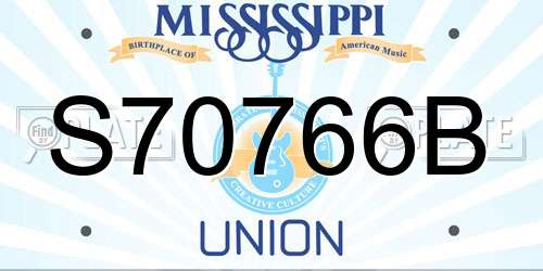 S70766B Mississippi License Plate