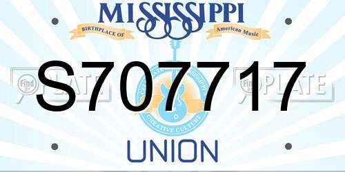 S707717 Mississippi License Plate