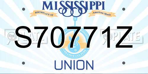 S70771Z Mississippi License Plate