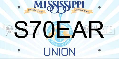 S70EAR Mississippi License Plate