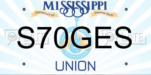 S70GES Mississippi License Plate