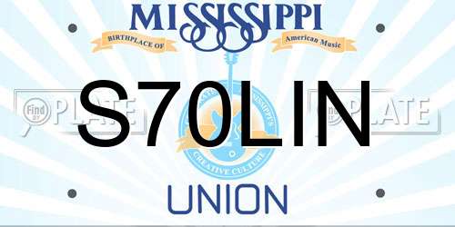 S70LIN Mississippi License Plate