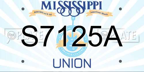 S7125A Mississippi License Plate
