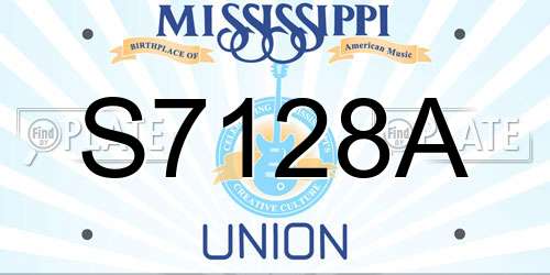 S7128A Mississippi License Plate