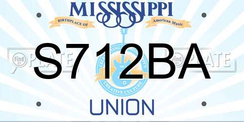 S712BA Mississippi License Plate
