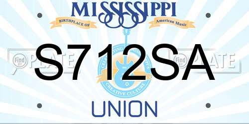 S712SA Mississippi License Plate