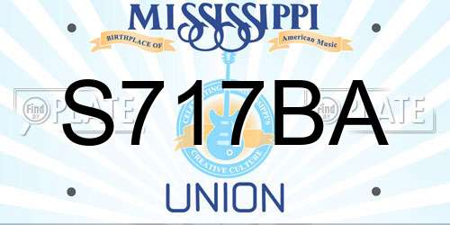 S717BA Mississippi License Plate