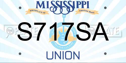 S717SA Mississippi License Plate