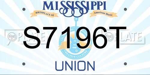 S7196T Mississippi License Plate