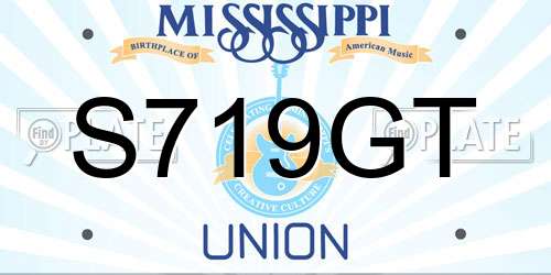 S719GT Mississippi License Plate