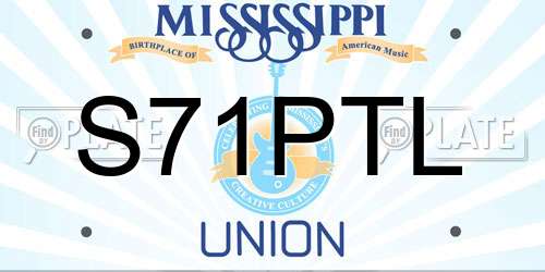 S71PTL Mississippi License Plate