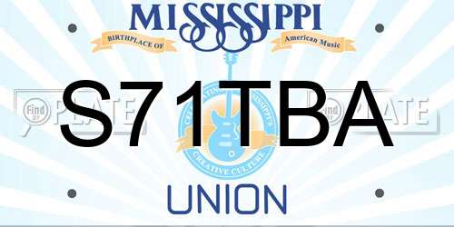 S71TBA Mississippi License Plate