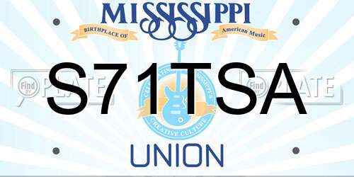 S71TSA Mississippi License Plate