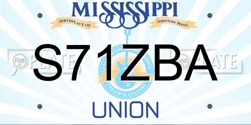 S71ZBA Mississippi License Plate
