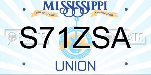 S71ZSA Mississippi License Plate