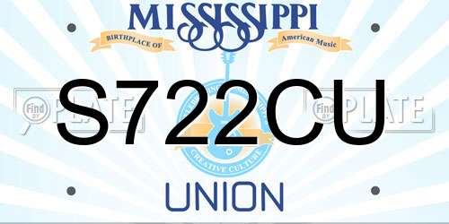 S722CU Mississippi License Plate