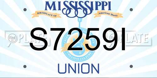 S7259I Mississippi License Plate