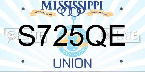 S725QE Mississippi License Plate