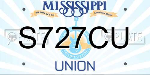 S727CU Mississippi License Plate