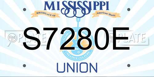 S7280E Mississippi License Plate