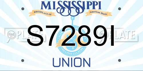 S7289I Mississippi License Plate