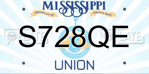 S728QE Mississippi License Plate
