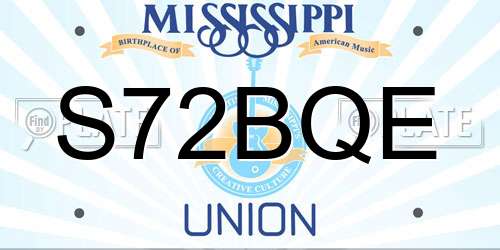 S72BQE Mississippi License Plate