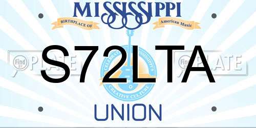 S72LTA Mississippi License Plate