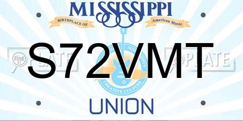 S72VMT Mississippi License Plate