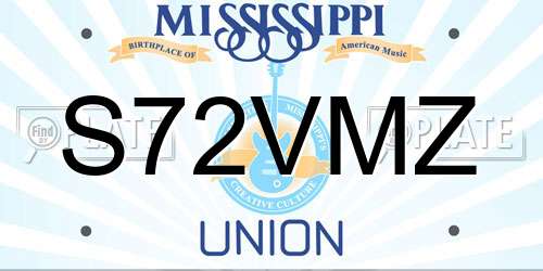 S72VMZ Mississippi License Plate
