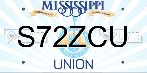 S72ZCU Mississippi License Plate
