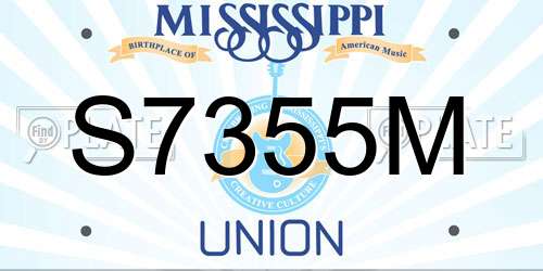 S7355M Mississippi License Plate