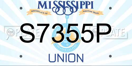S7355P Mississippi License Plate