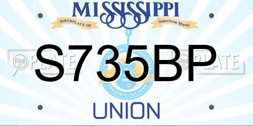 S735BP Mississippi License Plate