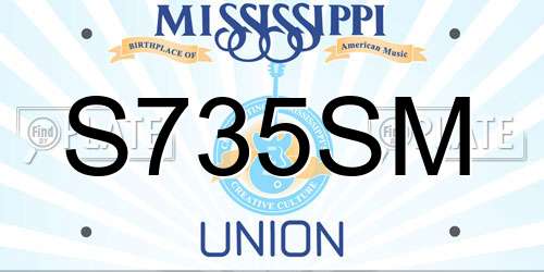 S735SM Mississippi License Plate