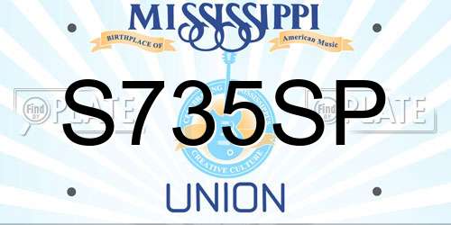 S735SP Mississippi License Plate