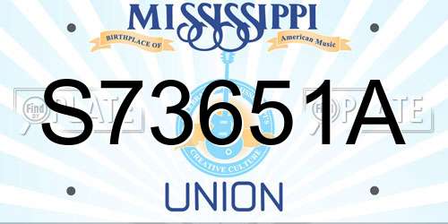 S73651A Mississippi License Plate