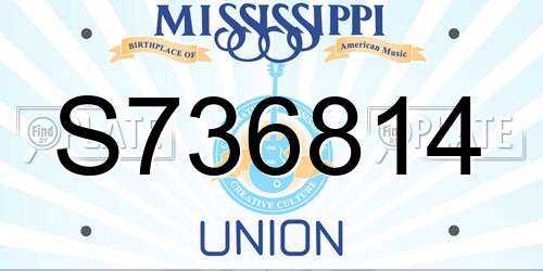 S736814 Mississippi License Plate