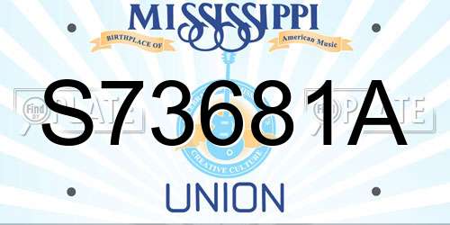 S73681A Mississippi License Plate