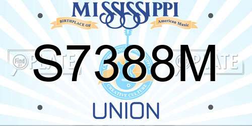 S7388M Mississippi License Plate