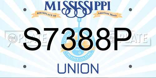 S7388P Mississippi License Plate