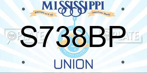 S738BP Mississippi License Plate