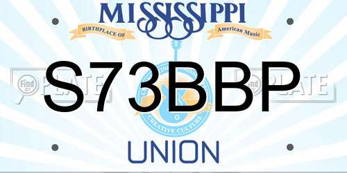 S73BBP Mississippi License Plate