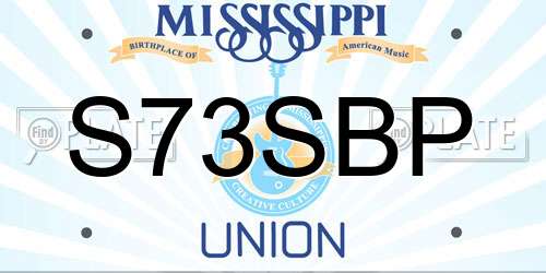 S73SBP Mississippi License Plate