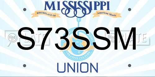 S73SSM Mississippi License Plate